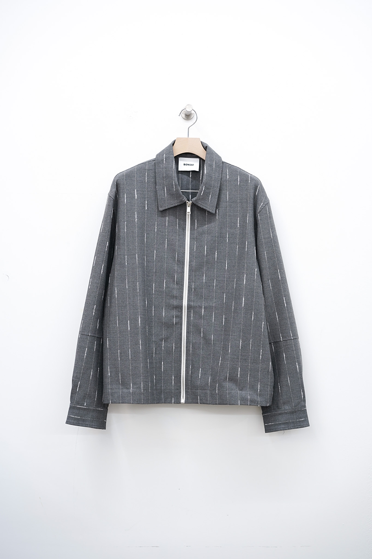 BONSAI OVERSIZE FIT ZIP SHIRT / GREY