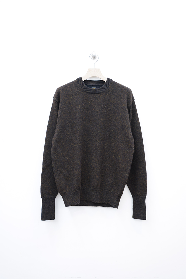 BATONER BABY ALPACA KURUMI TENJIKU CREW NECK / BROWN