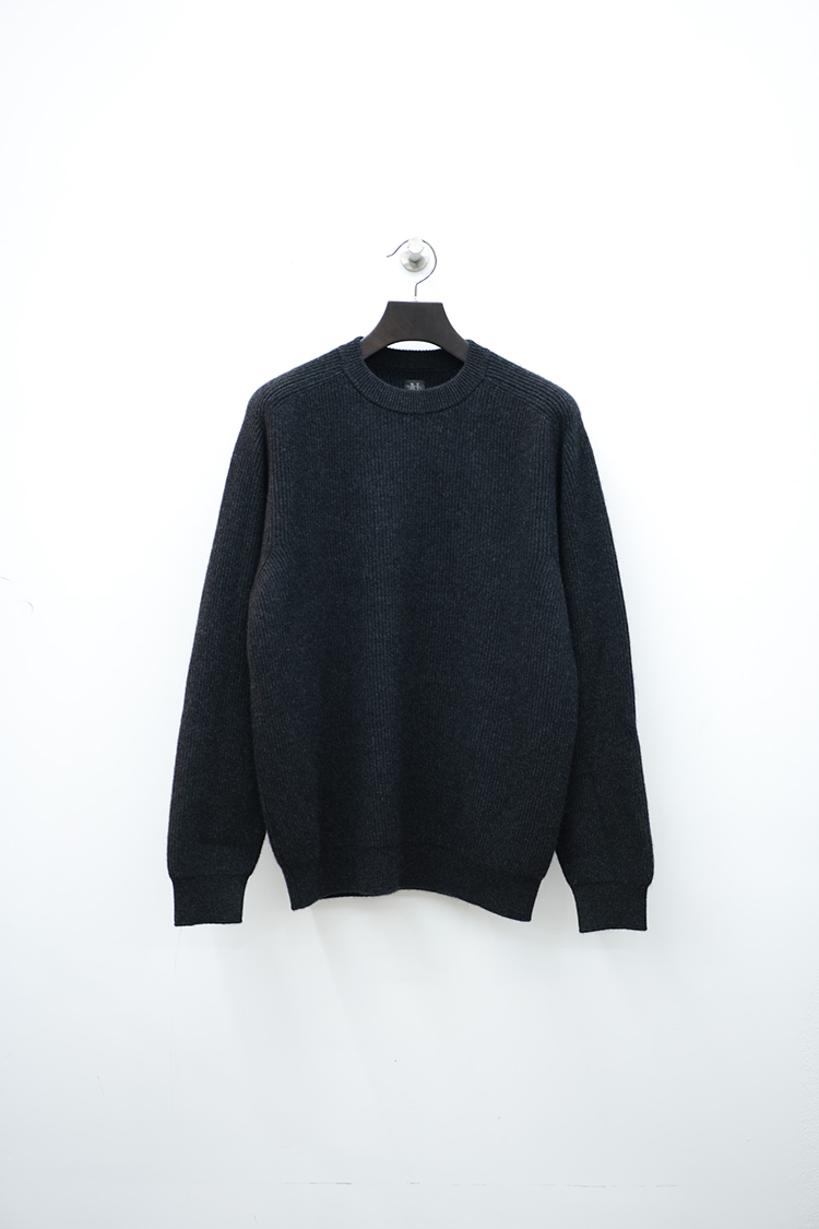 BATONER INNOCENT CASHMERE RIB CREW NECK / BLACK