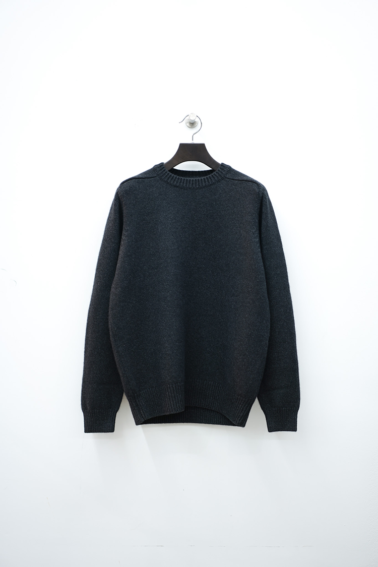 BATONER HEAVY WEIGHT INNOCENT CASHMERE CREW NECK / BLACK