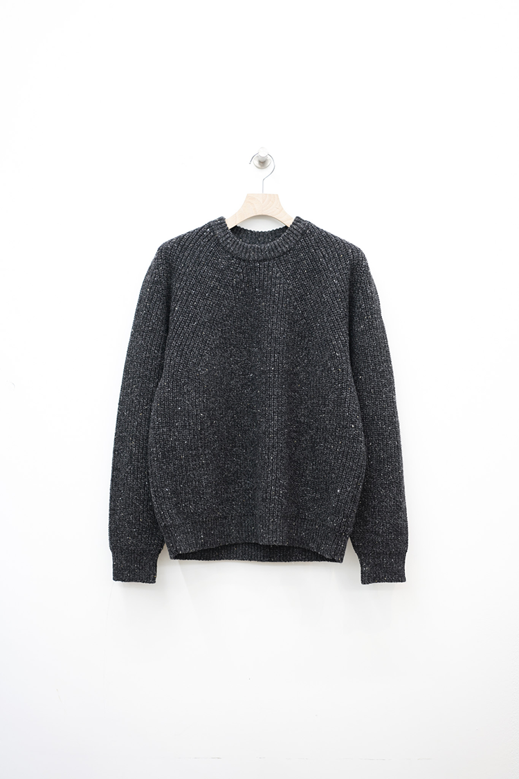 BATONER TWEED SIGNATURE CREW NECK / BLACK