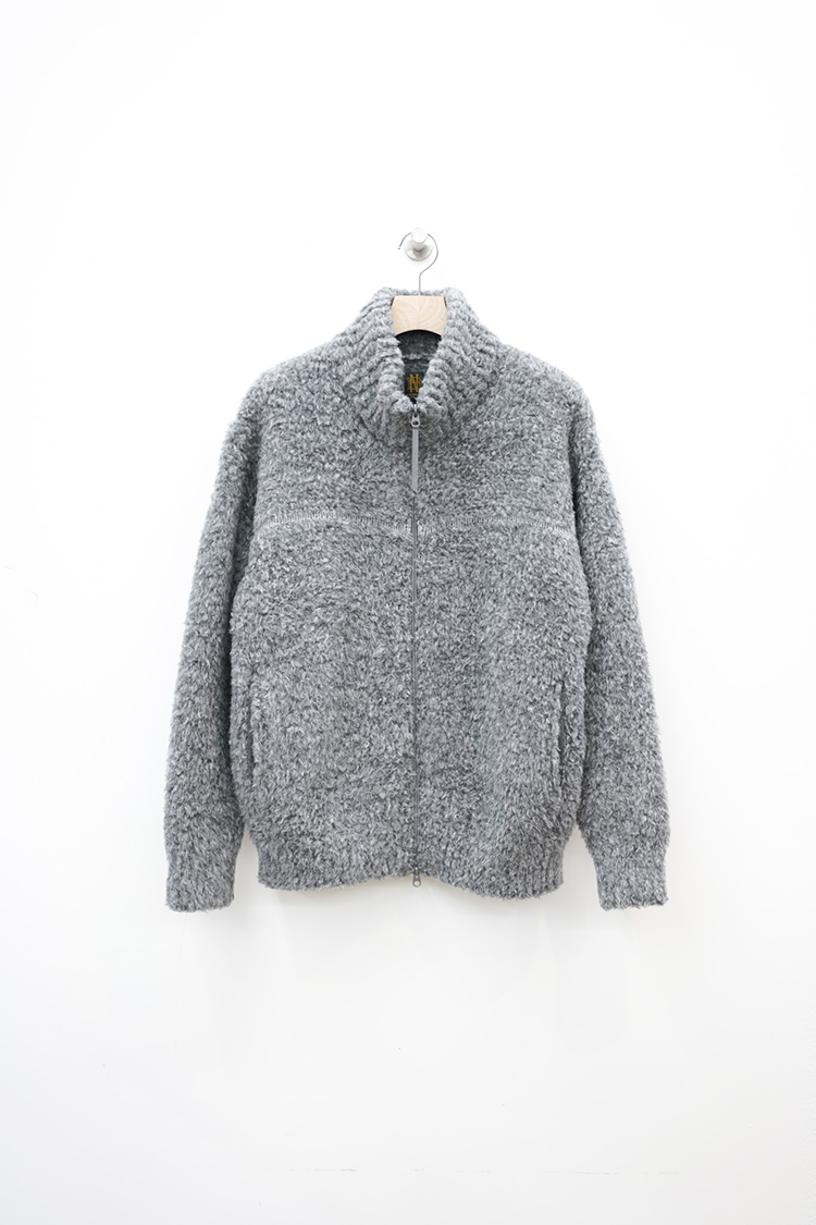 BATONER SHETLAND BOA KNIT BLOUSON / GRAY