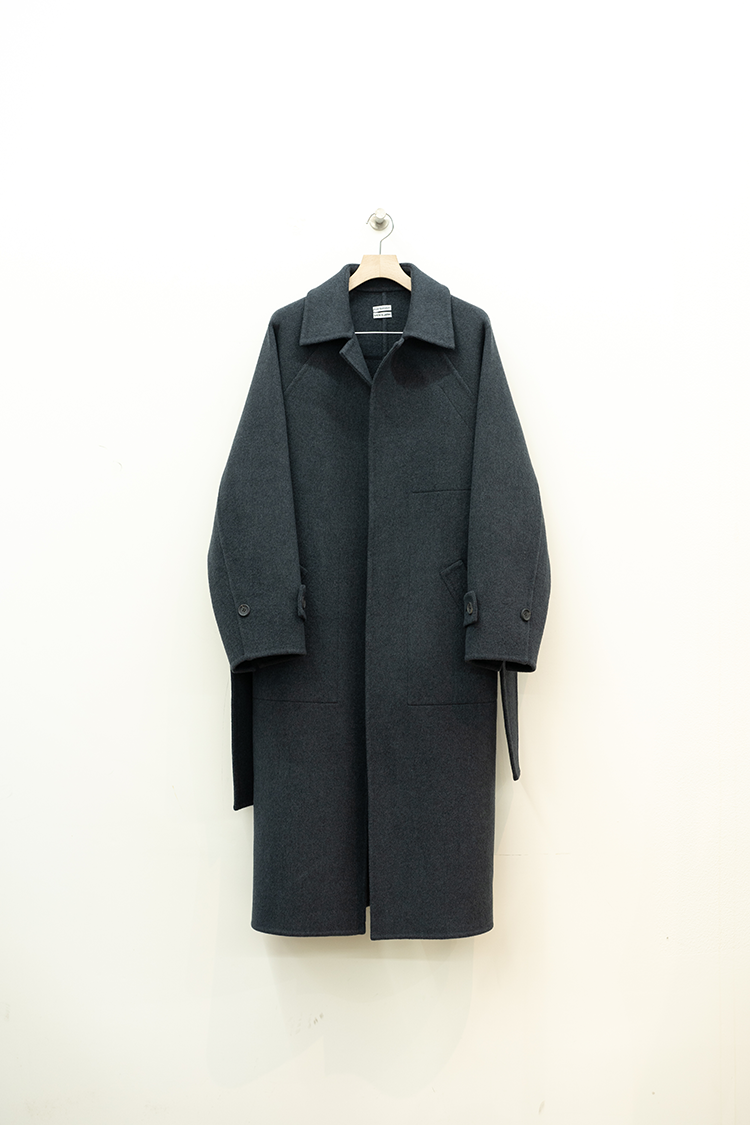 POSTELEGANT EXTRA FINE WOOL REVER RAGLAN COAT (Super180's) / Heather Grey