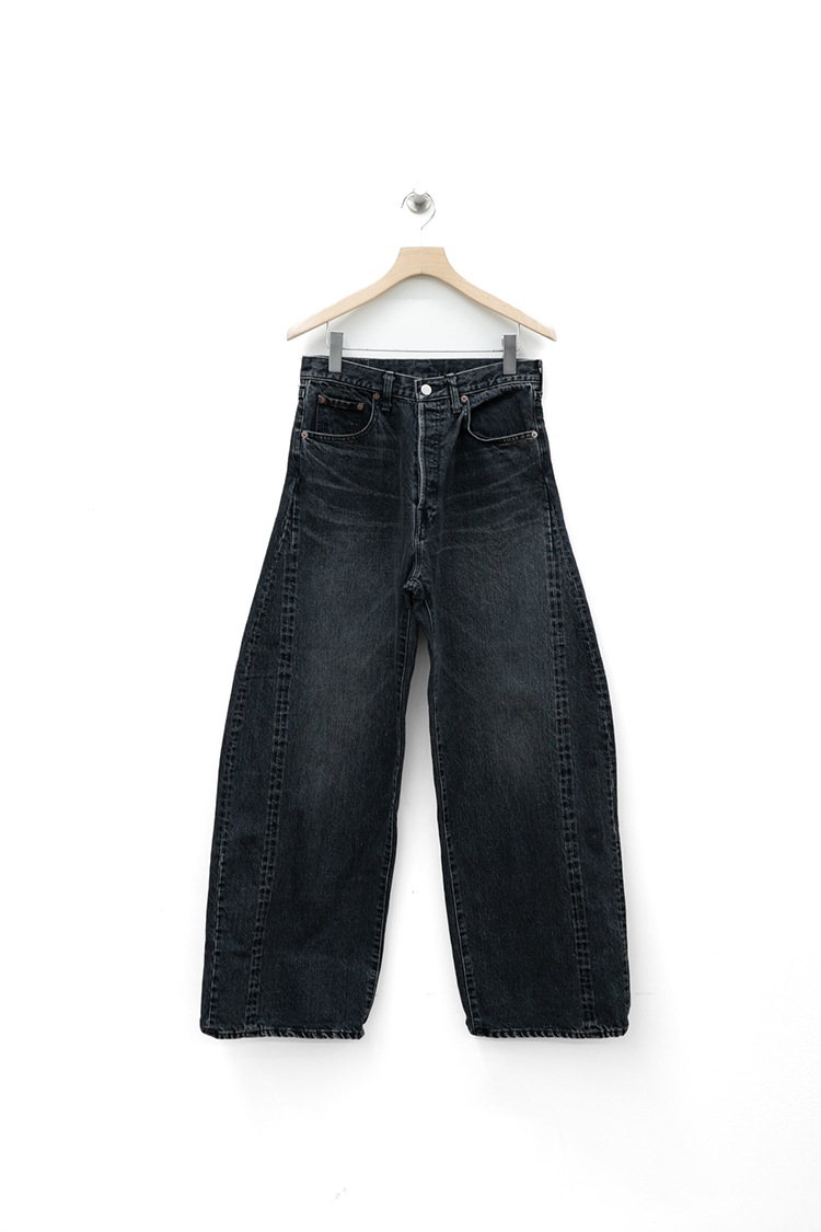 ssstein Deformation Wide Vintage Denim / BLACK