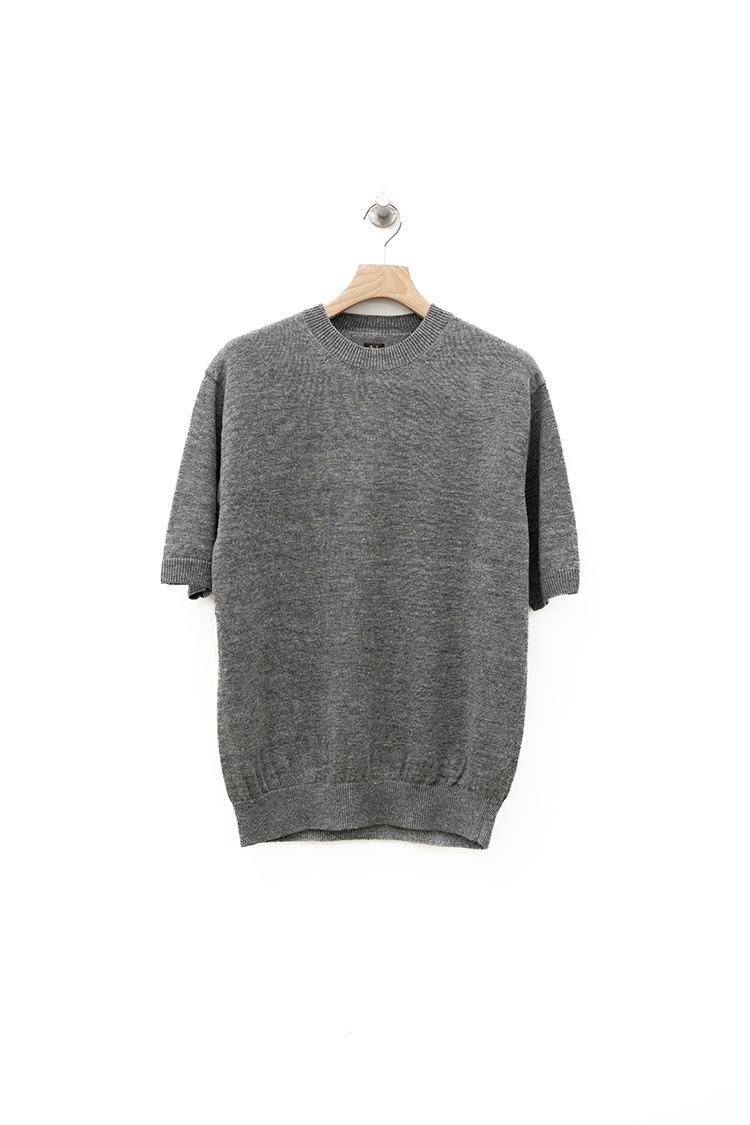 BATONER WASHED HIGH COUNT LINEN CREW NECK S/S / GRAY