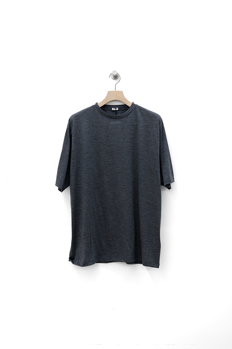 BATONER ALASHAN CASHMERE T-SHIRT/ CHACOAL