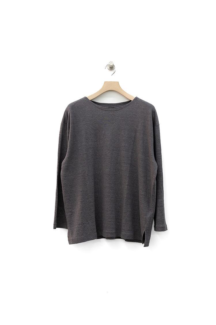 BATONER NORMANDY LINEN BASQUIE SHIRT / GRAY