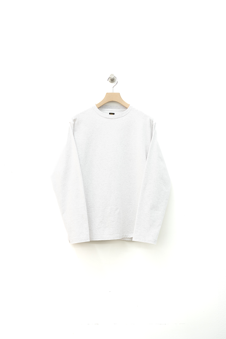 BATONER 36 URAKE LONG T-SHIRT / LIGHT GRAY