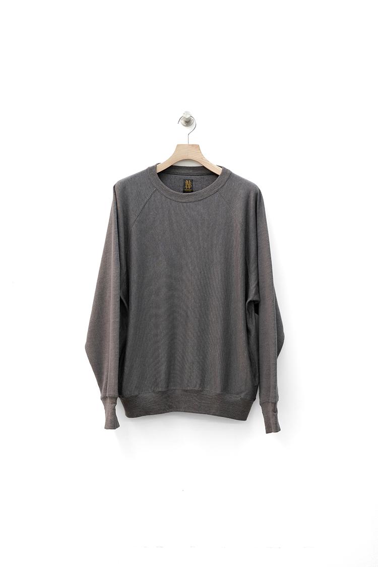 BATONER BELGIAN LINEN URAKE CREW NECK L/S / GRAY