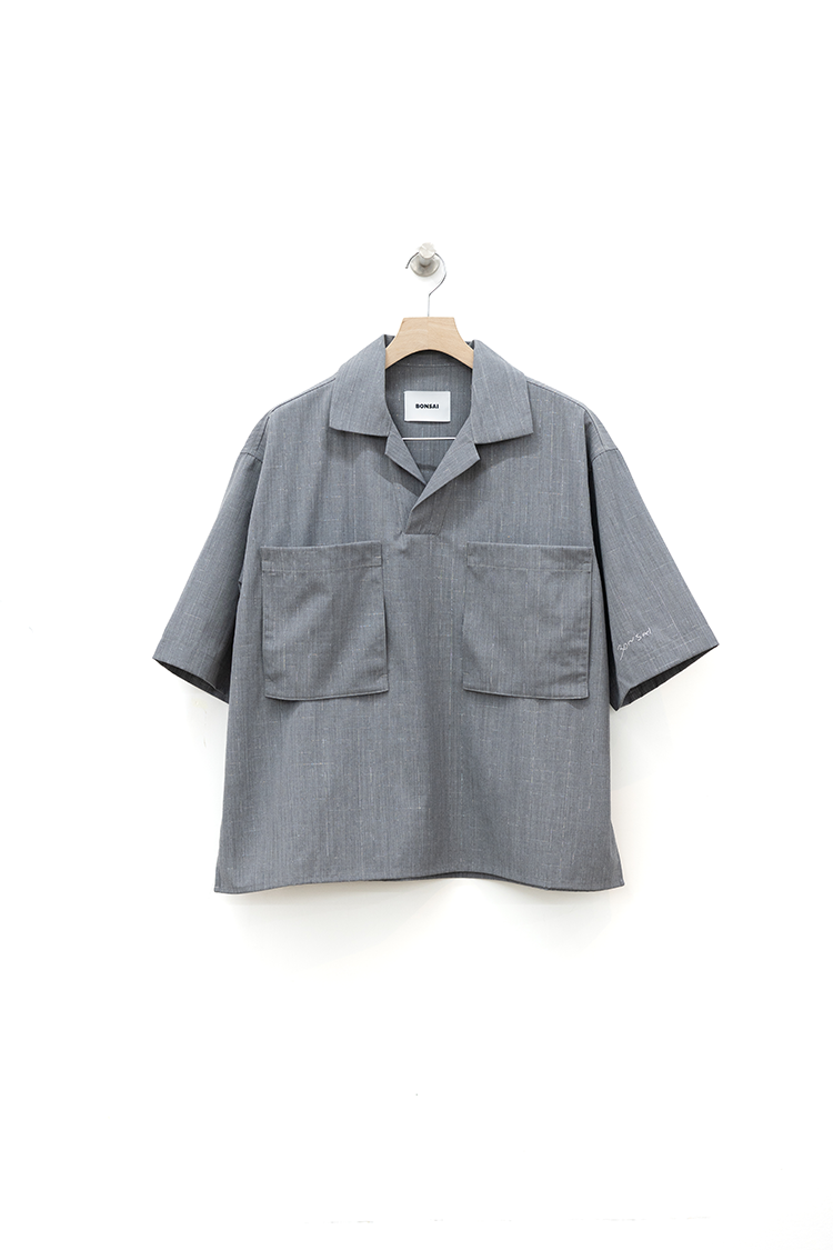 BONSAI PINSTRIPE POLO SHIRT / GRAY