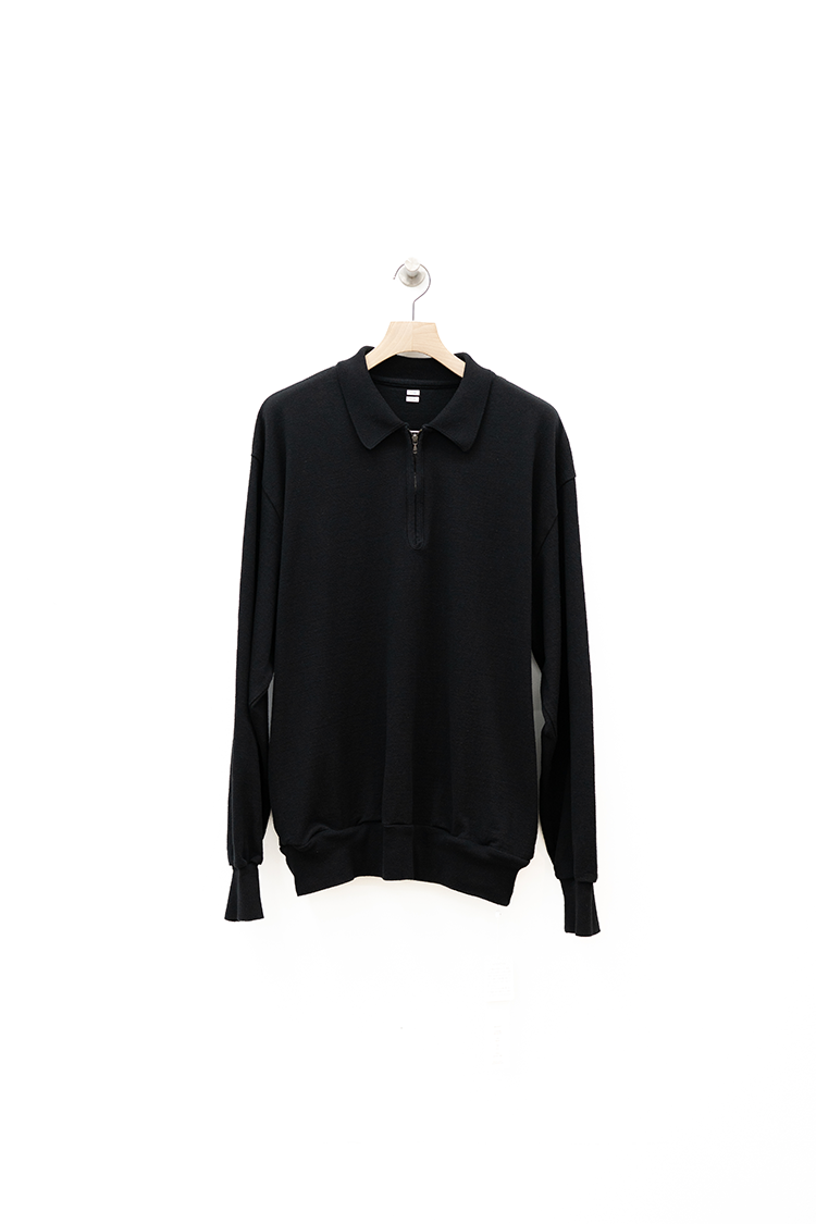 C/NAPP Border Collared Harf-zip -Ivory-BODY×Black-Line- | IN