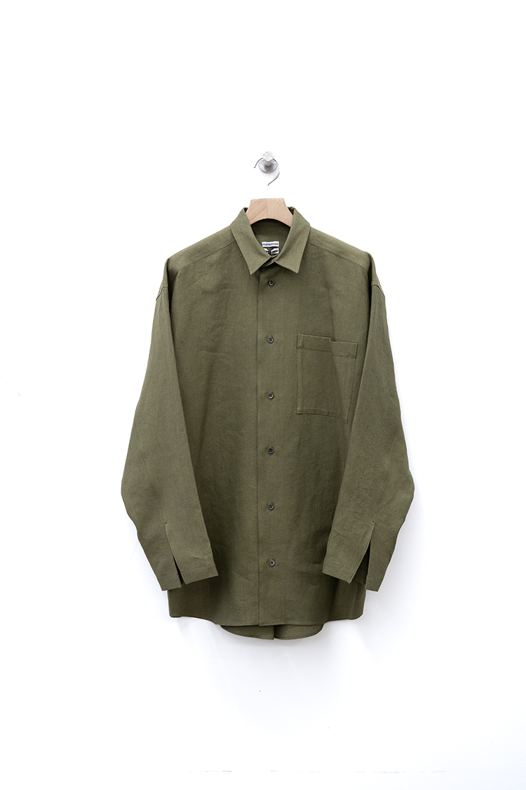 POSTELEGANT Linen Relax Shirt / MOSS