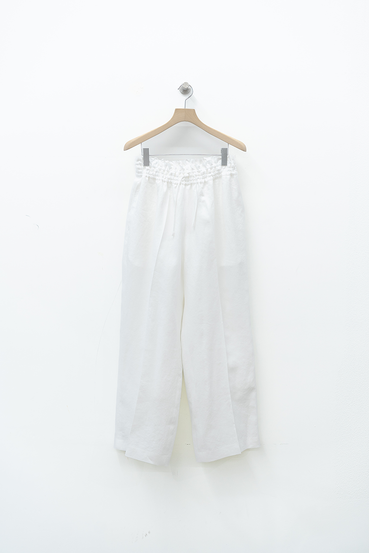 POSTELEGANT Linen Wide Trousers / WHITE