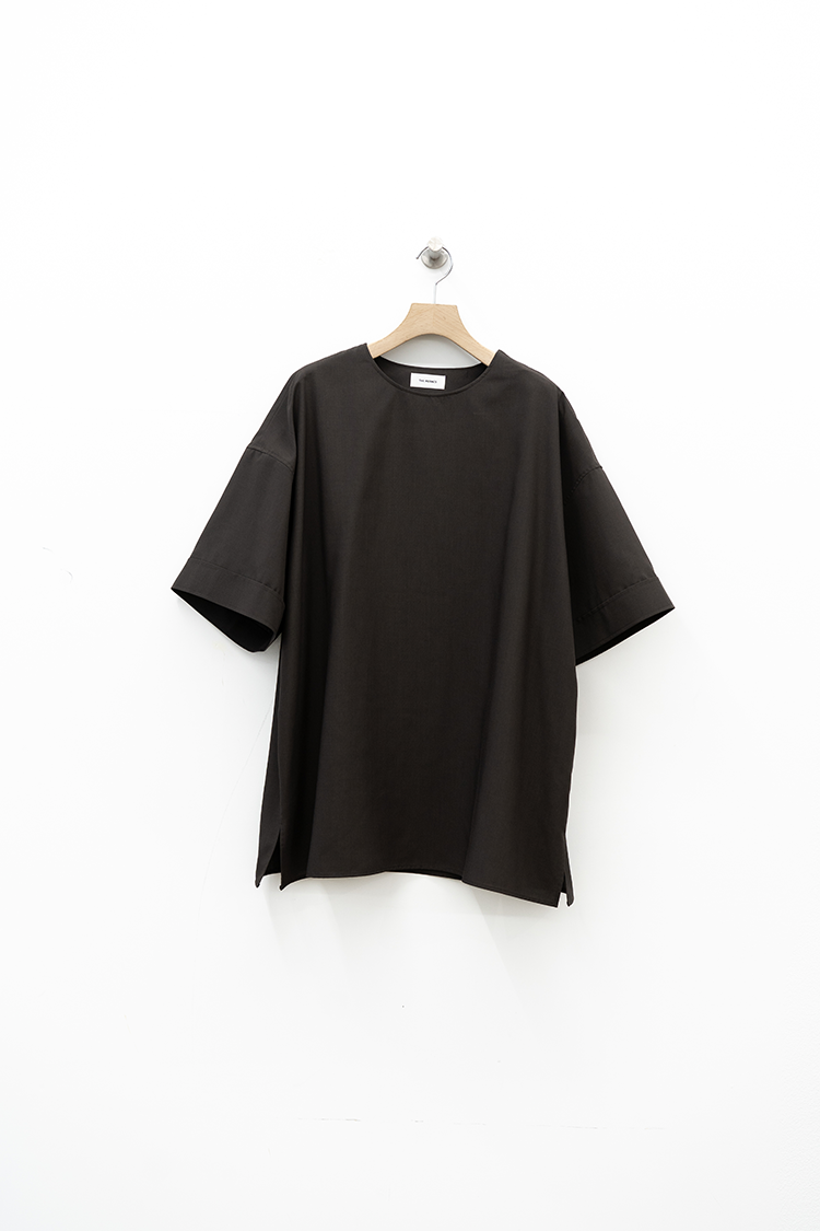 THE RERACS THE SIDE ZIP PULLOVER SHIRT SHORT SLEEVE / BROWN