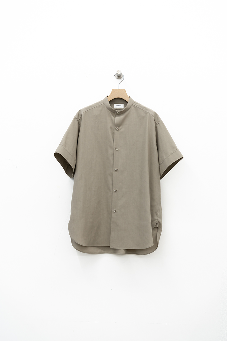THE RERACS  BAND COLLAR SHIRT SHORT SLEEVE / GREGE