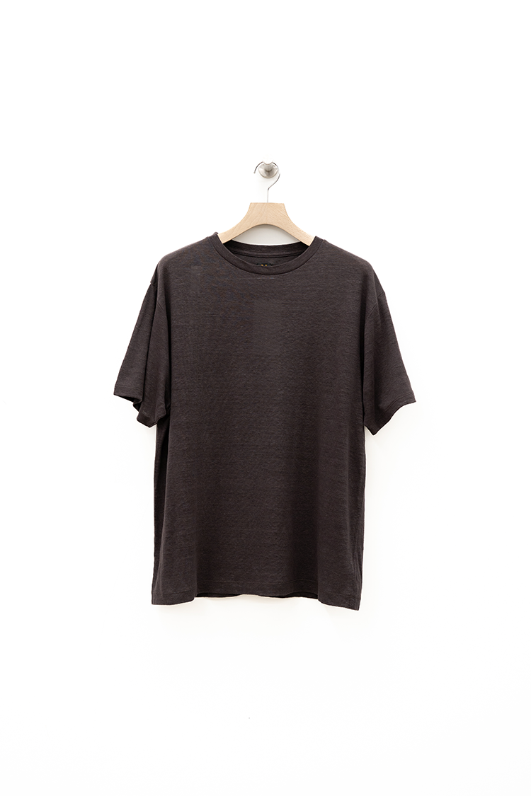 BATONER NORMANDY LINEN T-SHIRT / DARK BROWN