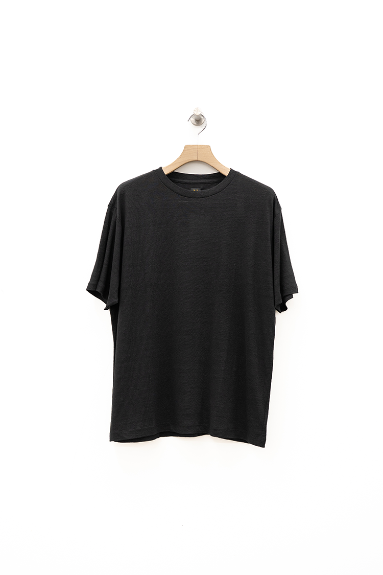 BATONER NORMANDY LINEN T-SHIRT / BLACK
