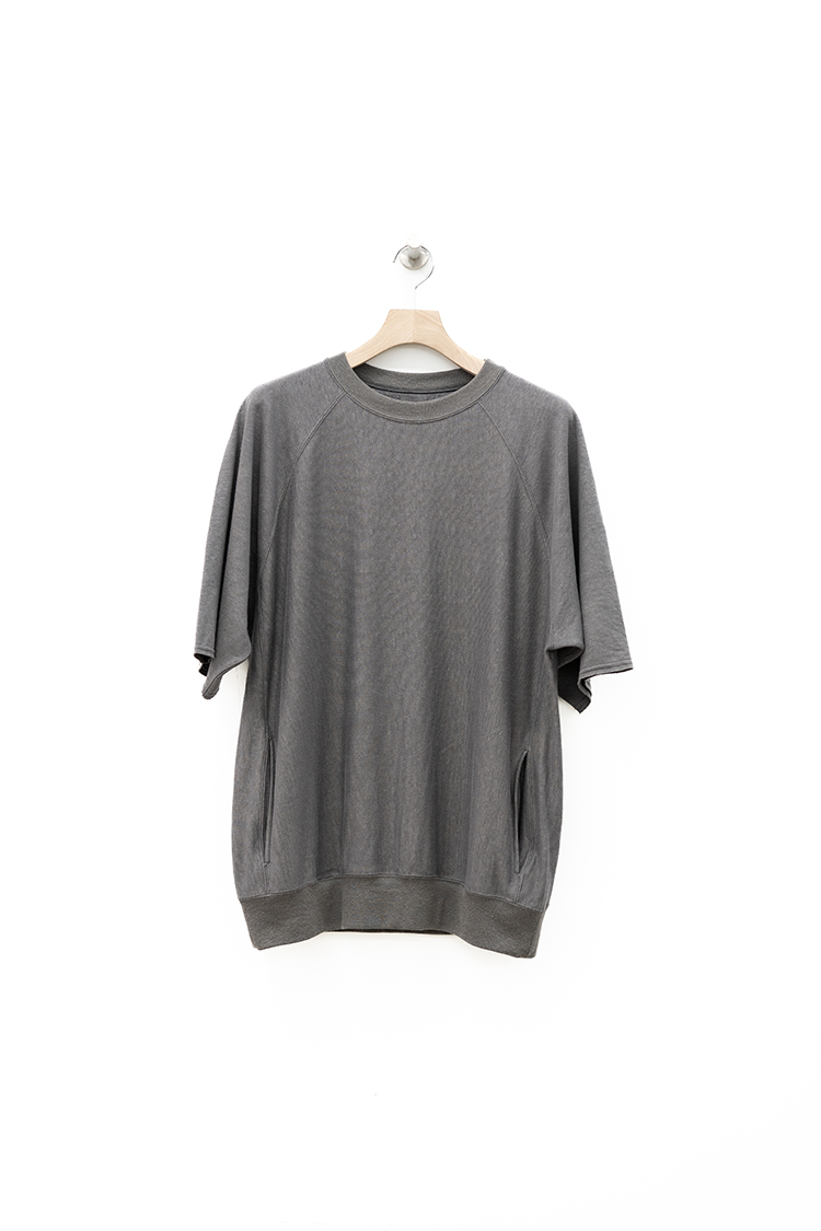 BATONER BELGIAN LINEN URAKE CREW NECK S/S / GRAY