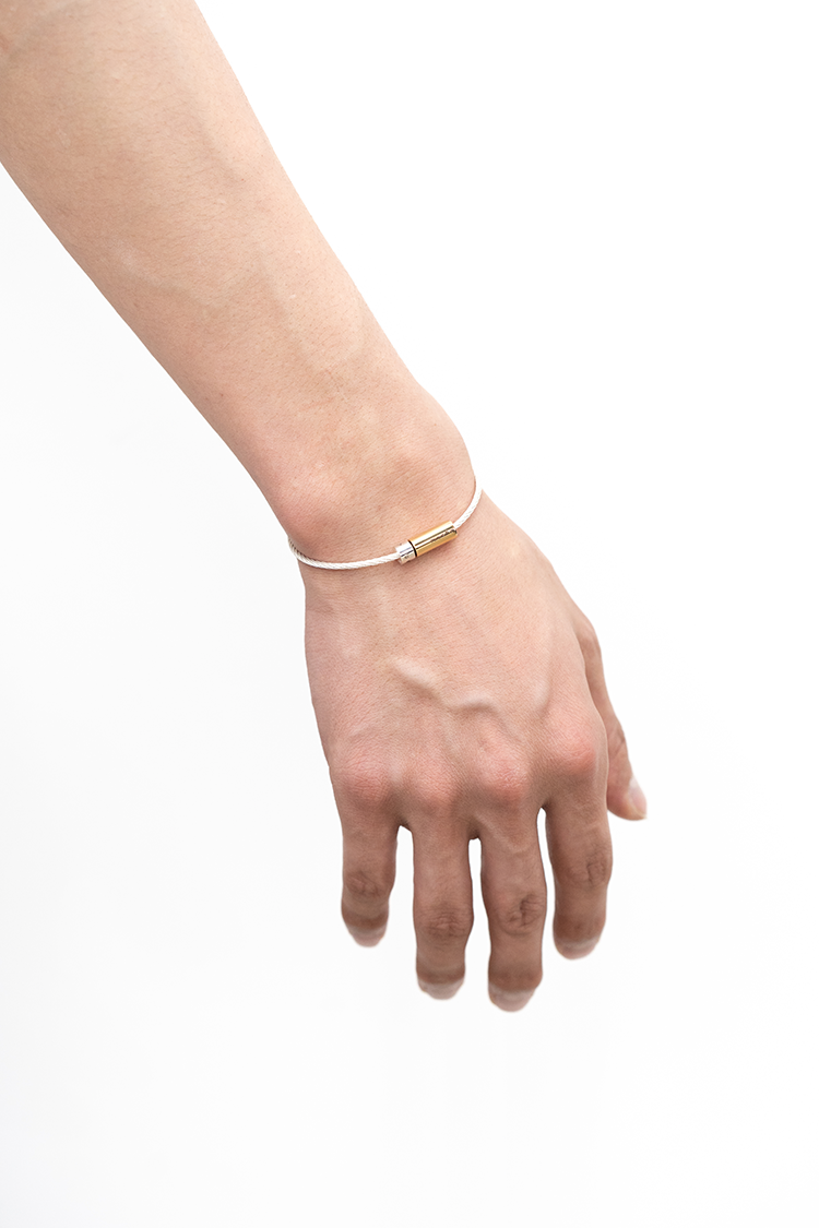 LE GRAMME 7g bi-color polished cable bracelet / silver  gold