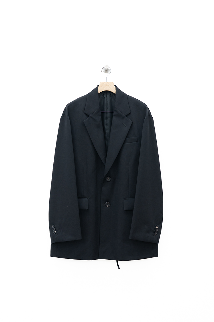 ssstein OVERSIZED SINGLE BREASTED LONG JACKET / BLACK