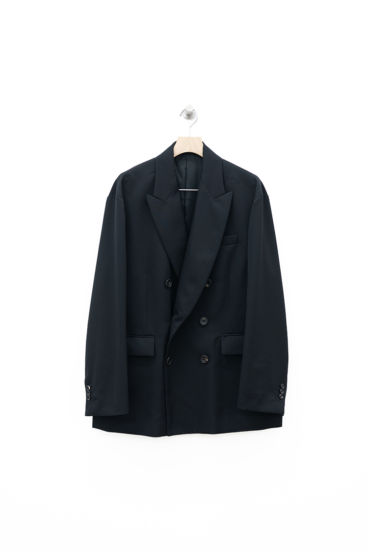 ssstein OVERSIZED DOUBLE BREASTED JACKET / BLACK