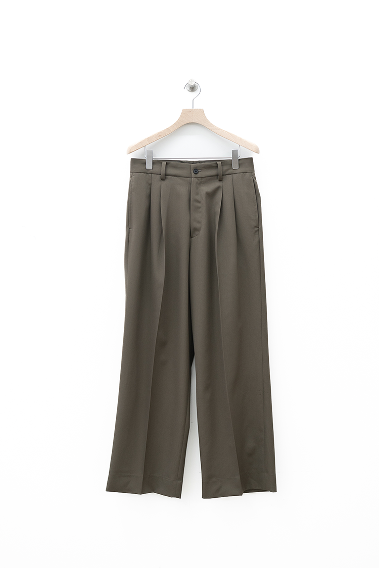ssstein LONG WIDE TROUSERS / DARK BEIGE