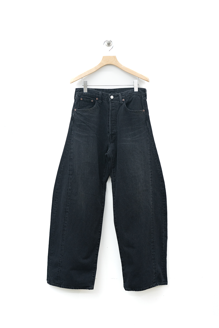 ssstein DEFORMATION WIDE DENIM JEANS / BLACK