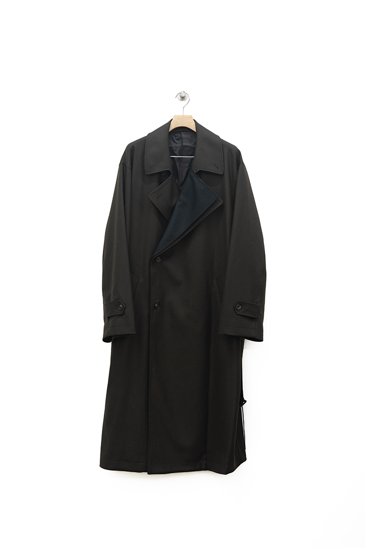 ssstein DOUBLE LAPELED DOUBLE BREASTED COAT / GREY BROWN