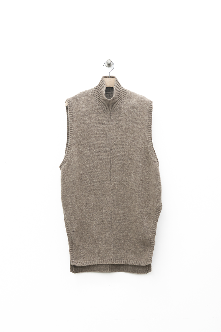 ssstein CASHMERE/SABLE TWEED KNIT PULLOVER VEST / BEIGE