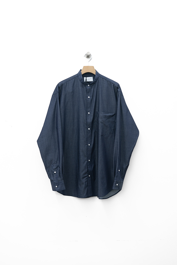 RAINMAKER BAND COLLAR SHIRT / INDIGO