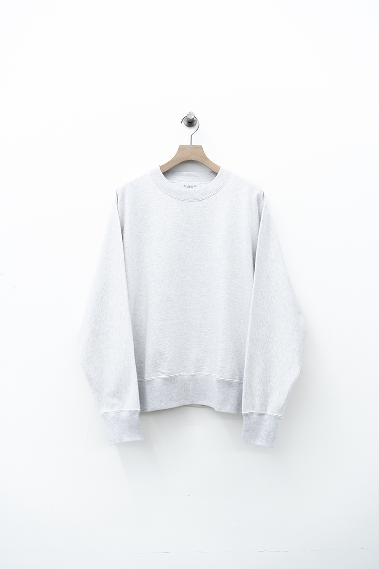 RAINMAKER ONE-SIDE KIMONO SLEEVE SWEATSHIRT_LOOSE FIT / HEATHER WHITE