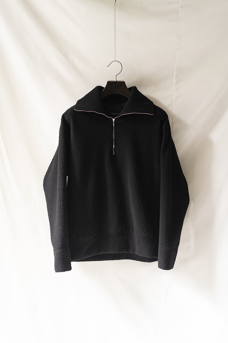 RAINMAKER NAPPING WOOL HALF ZIP SHIRT -- / BLACK