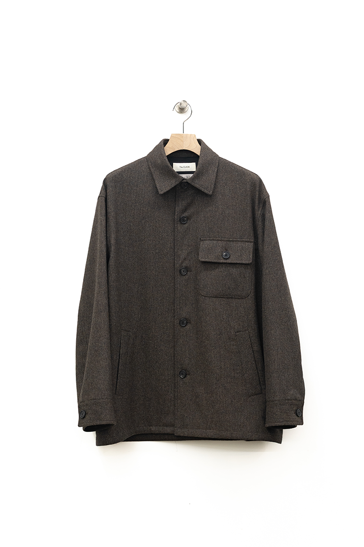 The CLASIK OVER SHIRTS / BROWN  HAIRLINE