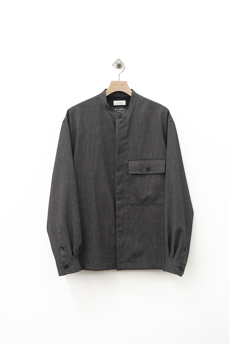 The CLASIK COLLARLESS OVER SHIRTS / CHARCOAL