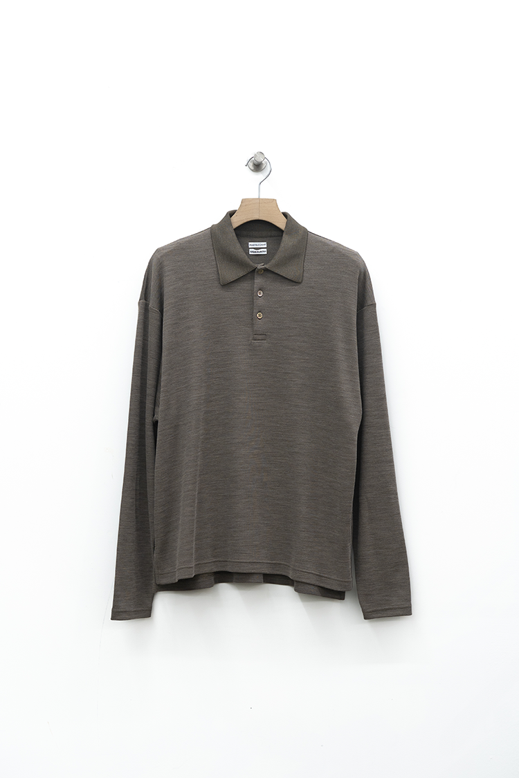 POSTELEGANT Silk Wool Polo / HEATHER BROWN