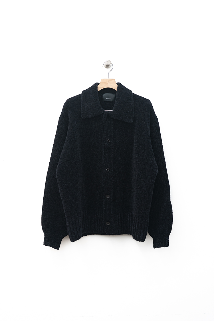 08sircus Kid mohair mole knit shirts blouson / BLACK