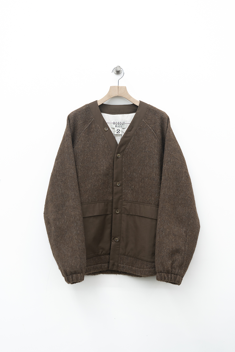 MERELY MADE MERELY PREMIUM WOOL BLEND MELTON BERKUT CARDIGAN / VAN DYKE BROWN