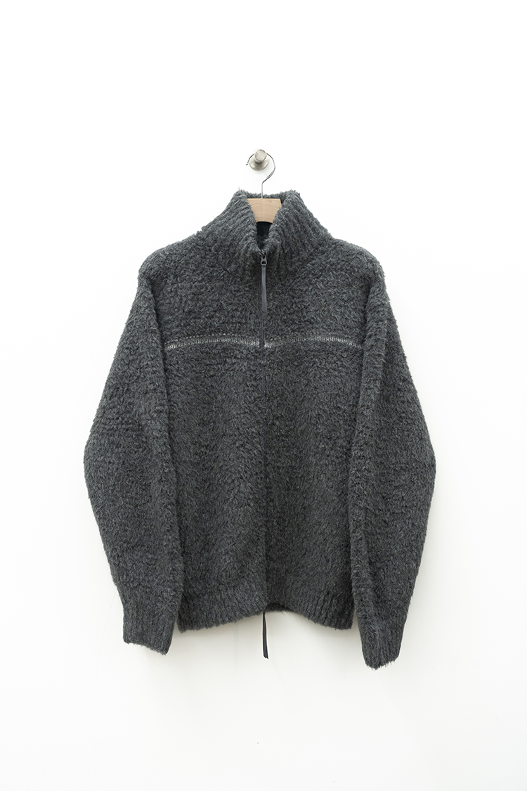 BATONER SHETLAND BOA ZIP UP BLOUSON / GRAY