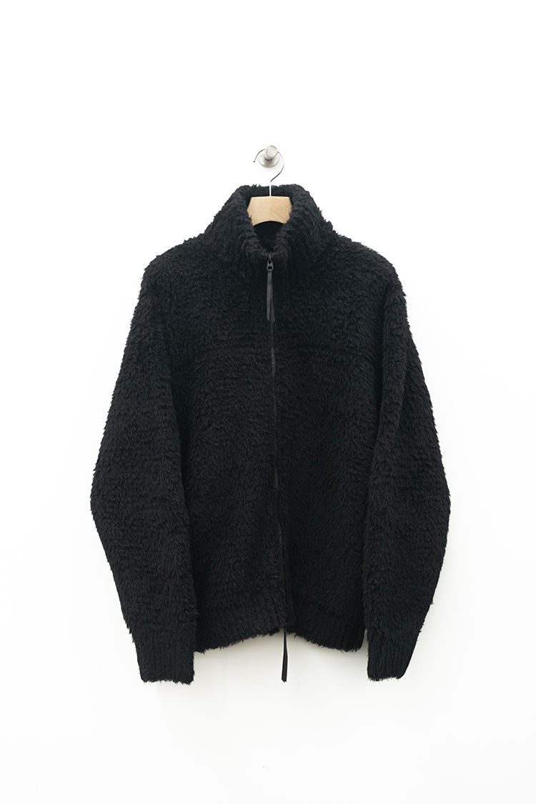 BATONER SHETLAND BOA ZIP UP BLOUSON / BLACK