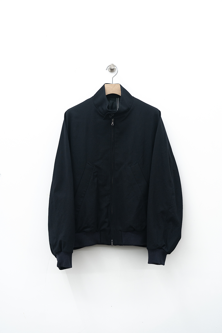 blurhms Wool Gabardine Harrington Jacket / BLACK NAVY