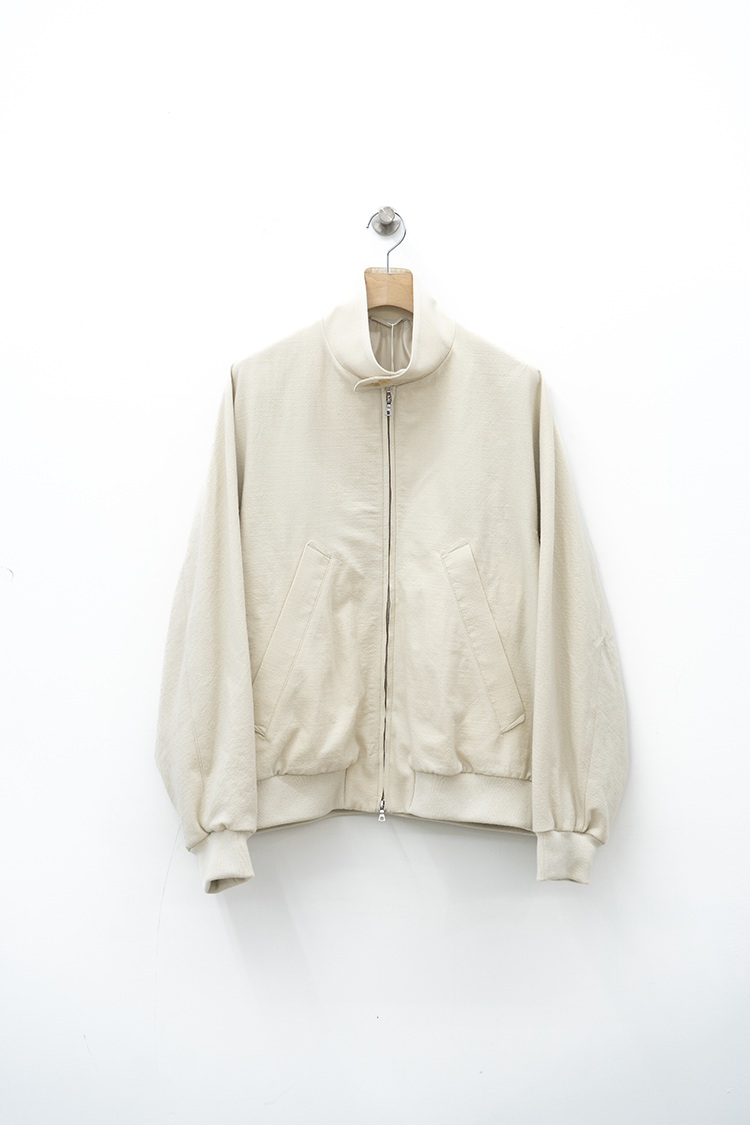 blurhms Wool Gabardine Harrington Jacket / DUST IVORY