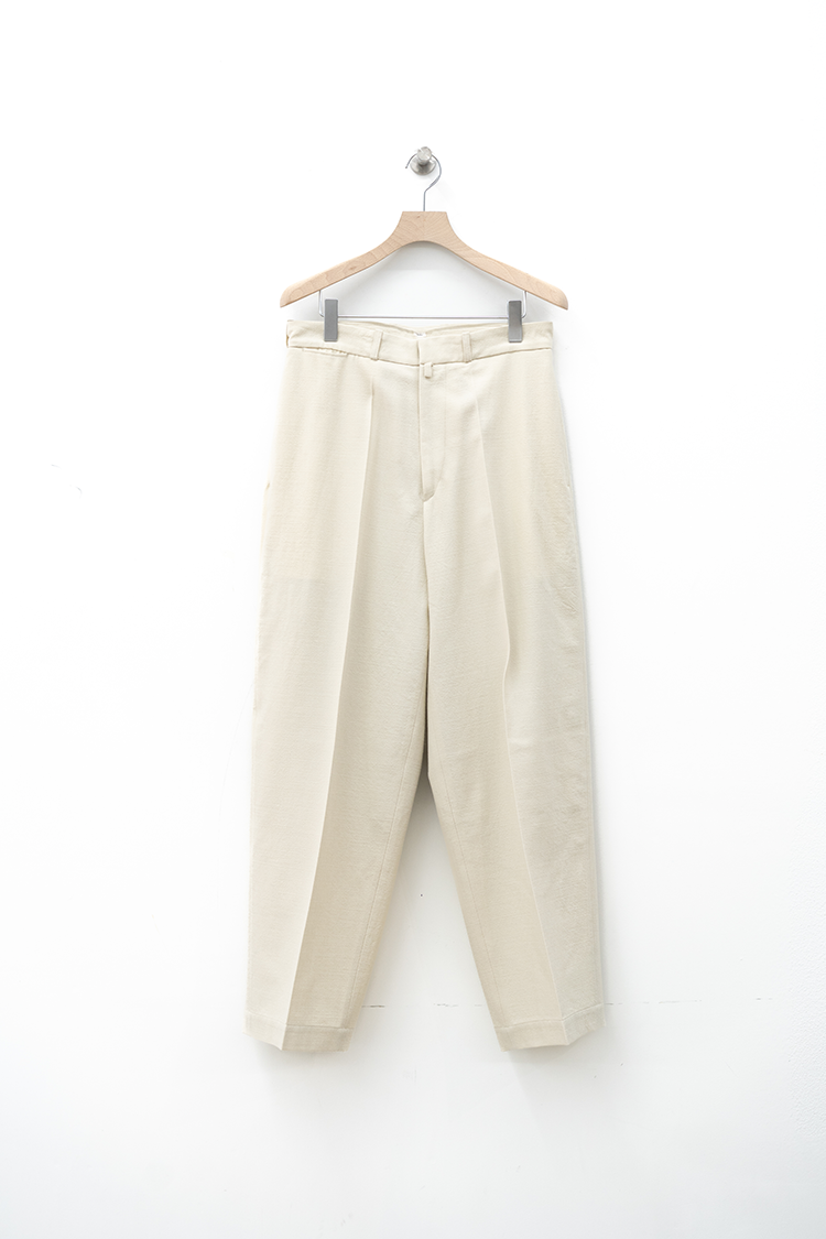 blurhms Wool Gabardine Trousers / DUST IVORY