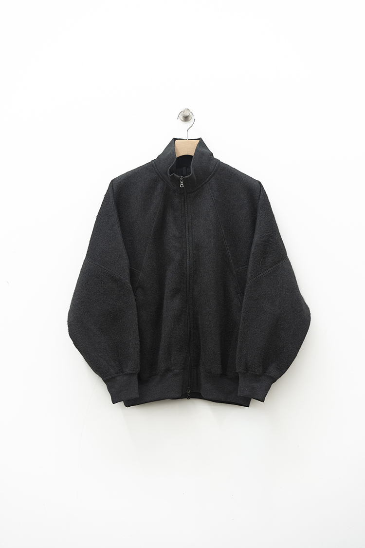 blurhms Pe/Silk Fleece Track Jacket / HEATHER BLACK