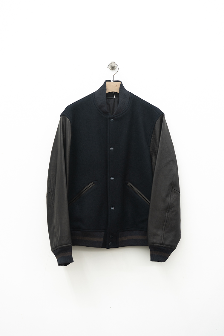 blurhms ROOTSTOCK Wool Melton Award Jacket / DARK NAVY