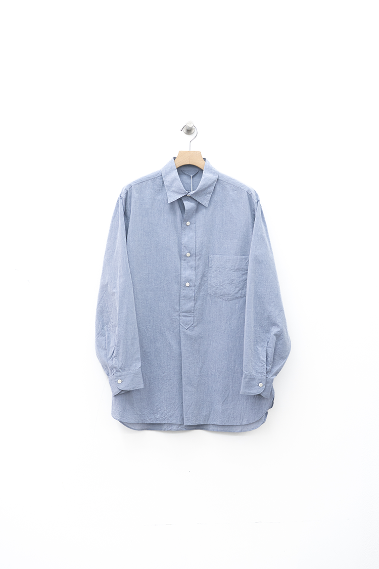blurhms ROOTSTOCK Hard Twist Chambray Grandpa Shirts / SAXE BLUE