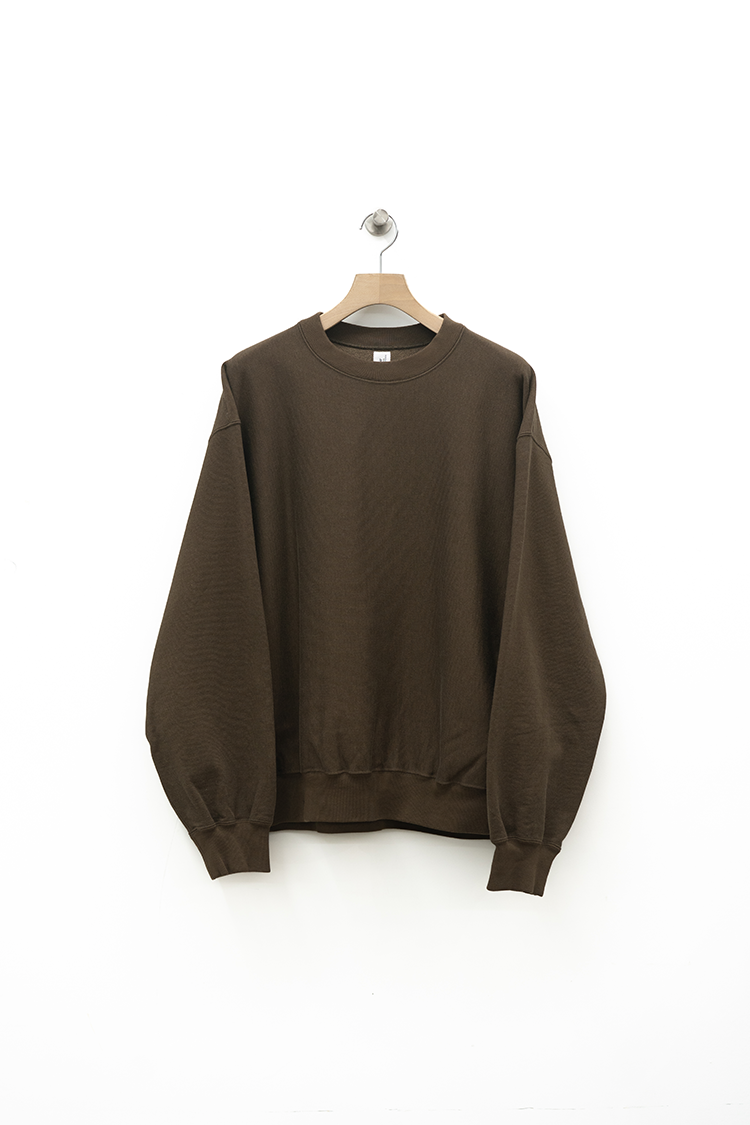 blurhms ROOTSTOCK Soft&Hard Sweat Crew-Neck P/O Wide / KHAKI BROWN