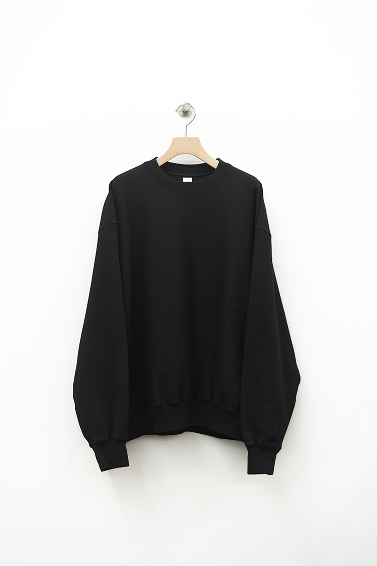 blurhms ROOTSTOCK Soft&Hard Sweat Crew-Neck P/O Wide / BLACK