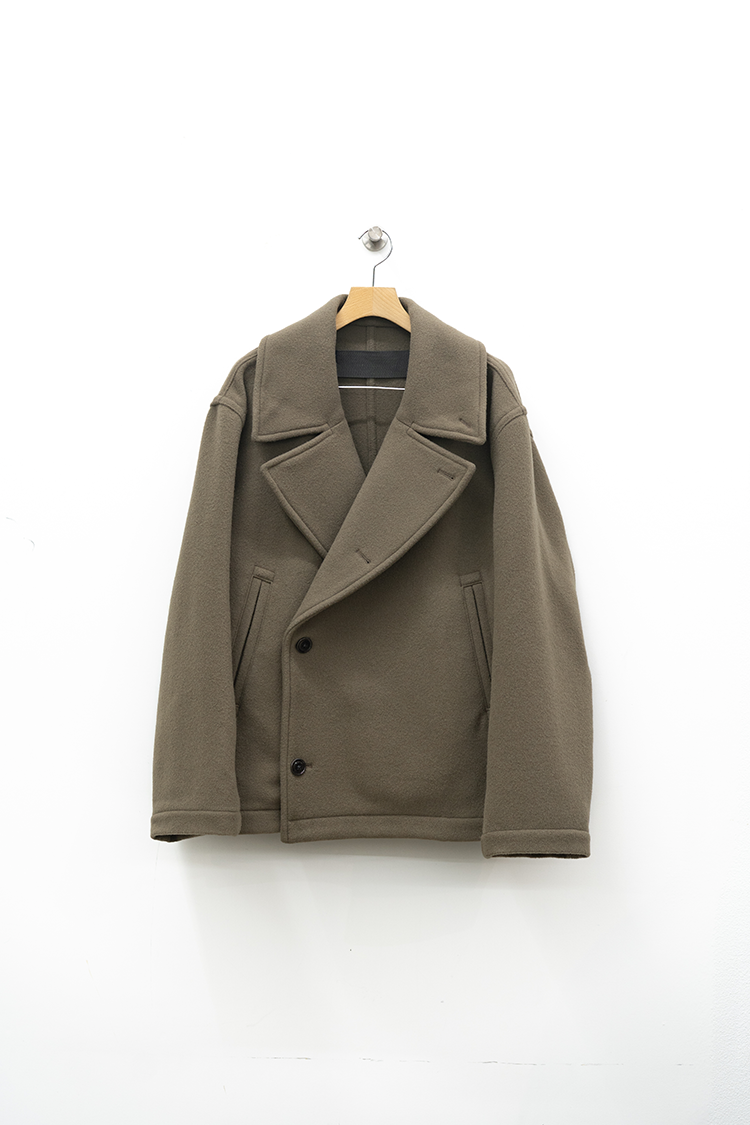 LEMAIRE BOXY PEACOAT / DARK SQUIRREL