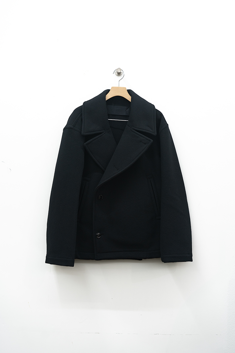 LEMAIRE BOXY PEACOAT / BLACK
