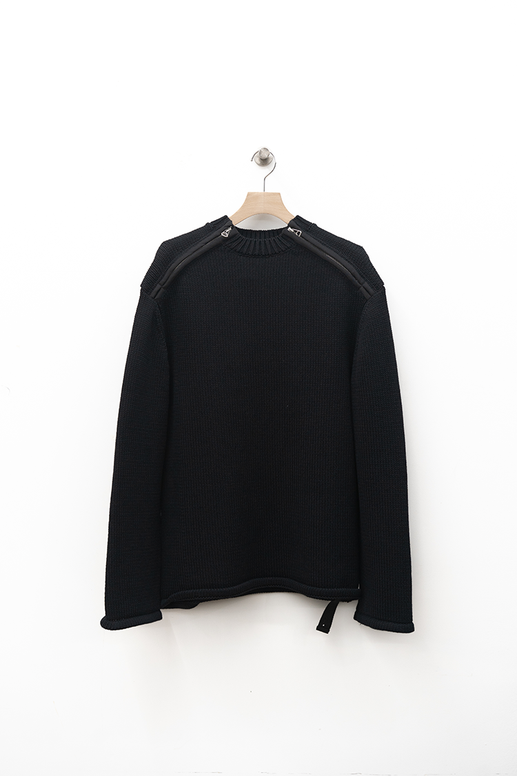 OAMC PEACEMAKER Shoulder Zip Knit / BLACK